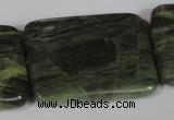 CGH32 15.5 inches 30*40mm rectangle green hair stone beads