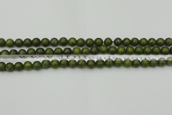 CGJ450 15.5 inches 4mm round green jasper beads wholesale