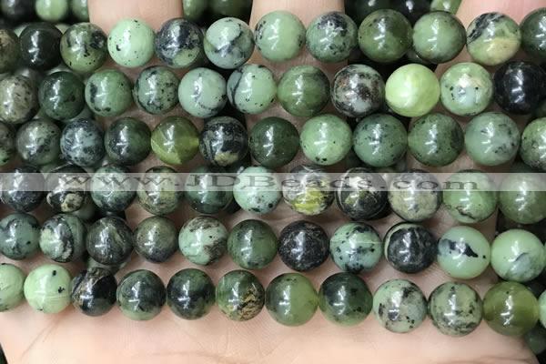 CGJ502 15.5 inches 8mm round green jade beads wholesale