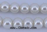 CGL11 10PCS 16 inches 4mm round dyed glass pearl beads wholesale