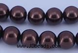 CGL117 5PCS 16 inches 14mm round dyed glass pearl beads wholesale