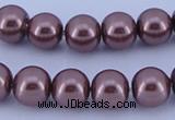 CGL122 10PCS 16 inches 4mm round dyed glass pearl beads wholesale