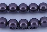 CGL132 10PCS 16 inches 4mm round dyed glass pearl beads wholesale