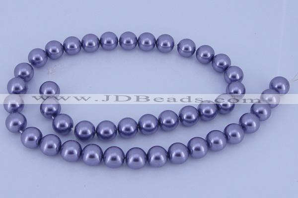 CGL153 10PCS 16 inches 6mm round dyed glass pearl beads wholesale