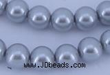 CGL164 10PCS 16 inches 8mm round dyed glass pearl beads wholesale