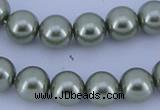 CGL203 10PCS 16 inches 6mm round dyed glass pearl beads wholesale