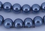 CGL238 5PCS 16 inches 16mm round dyed glass pearl beads wholesale