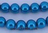 CGL252 10PCS 16 inches 4mm round dyed glass pearl beads wholesale