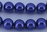 CGL262 10PCS 16 inches 4mm round dyed glass pearl beads wholesale