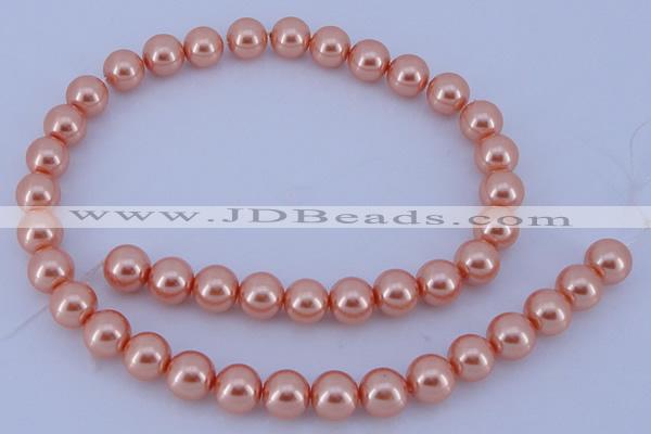 CGL297 5PCS 16 inches 14mm round dyed glass pearl beads wholesale