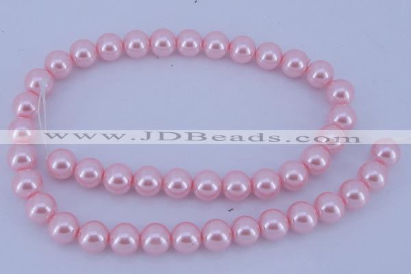 CGL305 5PCS 16 inches 10mm round dyed glass pearl beads wholesale