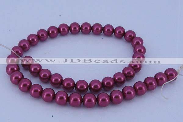 CGL313 10PCS 16 inches 6mm round dyed glass pearl beads wholesale