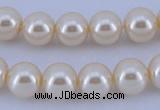 CGL32 10PCS 16 inches 4mm round dyed glass pearl beads wholesale