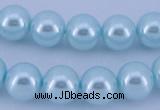 CGL342 10PCS 16 inches 4mm round dyed glass pearl beads wholesale