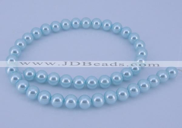 CGL345 5PCS 16 inches 10mm round dyed glass pearl beads wholesale