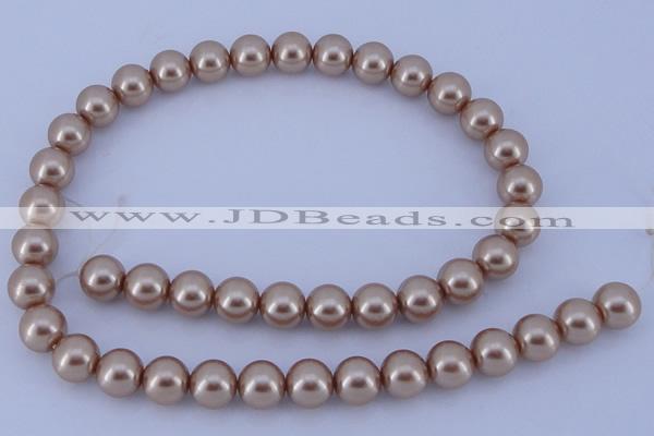 CGL358 5PCS 16 inches 16mm round dyed glass pearl beads wholesale