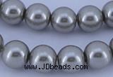 CGL376 5PCS 16 inches 12mm round dyed glass pearl beads wholesale