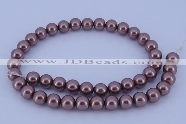 CGL395 5PCS 16 inches 10mm round dyed glass pearl beads wholesale