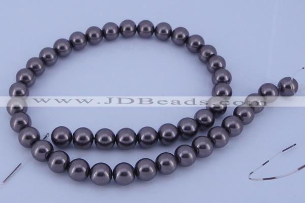 CGL408 5PCS 16 inches 16mm round dyed glass pearl beads wholesale