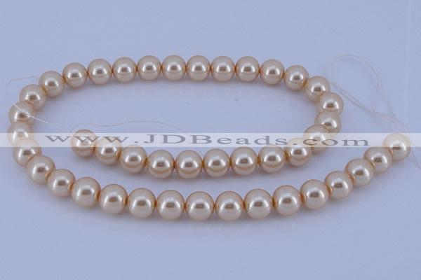 CGL43 10PCS 16 inches 6mm round dyed glass pearl beads wholesale