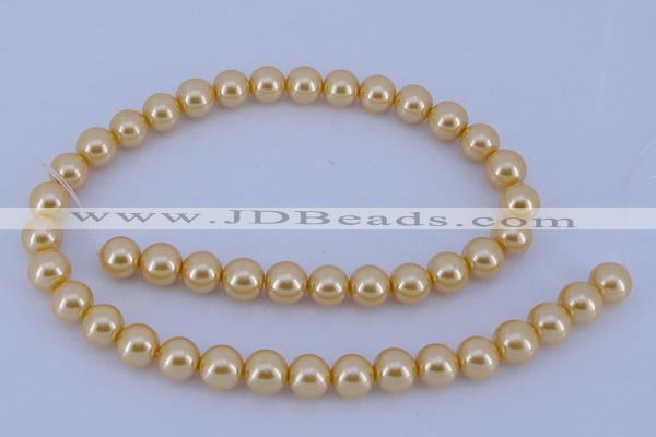 CGL56 5PCS 16 inches 12mm round dyed glass pearl beads wholesale