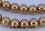 CGL65 5PCS 16 inches 10mm round dyed glass pearl beads wholesale