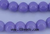 CGL801 10PCS 16 inches 6mm round heated glass pearl beads wholesale