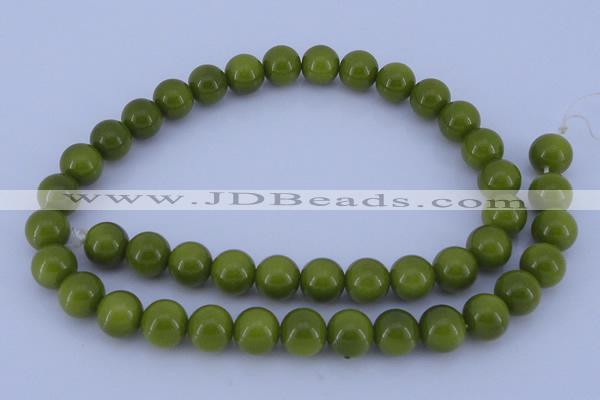 CGL872 10PCS 16 inches 4mm round heated glass pearl beads wholesale