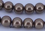 CGL93 10PCS 16 inches 6mm round dyed glass pearl beads wholesale