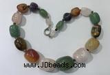 CGN130 22 inches 10*14mm - 20*30mm nuggets mixed gemstone necklaces