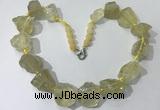 CGN142 19.5 inches 10*14mm - 20*30mm nuggets lemon quartz necklaces