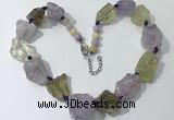 CGN146 19.5 inches 10*14mm - 20*30mm nuggets mixed quartz necklaces