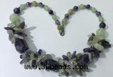 CGN330 20.5 inches chinese crystal & mixed gemstone beaded necklaces