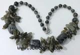 CGN342 20.5 inches chinese crystal & labradorite beaded necklaces