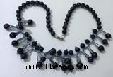 CGN504 21 inches chinese crystal & blue goldstone beaded necklaces