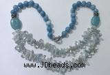 CGN516 23.5 inches chinese crystal & mixed gemstone beaded necklaces