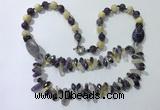 CGN518 23.5 inches chinese crystal & mixed gemstone beaded necklaces