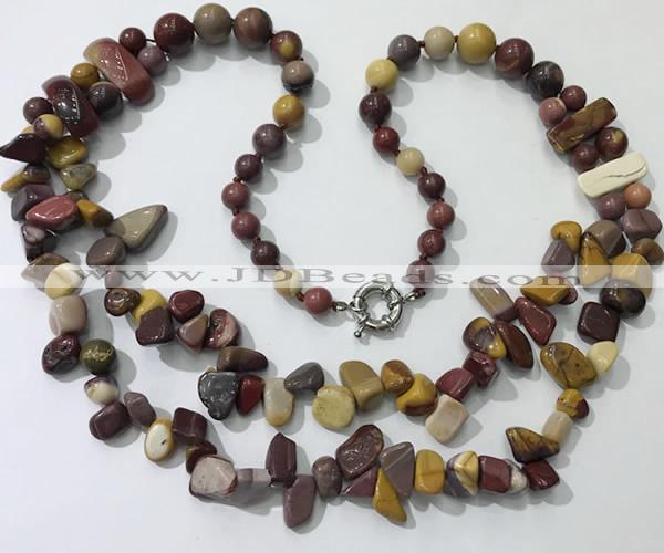 CGN542 27 inches fashion mookaite gemstone beaded necklaces