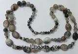 CGN580 23.5 inches striped agate gemstone beaded necklaces