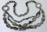 CGN595 23.5 inches striped agate gemstone beaded necklaces