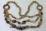 CGN596 23.5 inches striped agate gemstone beaded necklaces