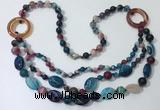 CGN601 23.5 inches striped agate gemstone beaded necklaces