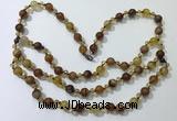 CGN651 22 inches chinese crystal & striped agate beaded necklaces