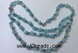 CGN655 22 inches chinese crystal & striped agate beaded necklaces