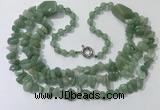 CGN674 22 inches stylish green aventurine beaded necklaces