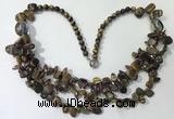 CGN702 22.5 inches chinese crystal & yellow tiger eye beaded necklaces