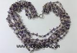 CGN724 19.5 inches stylish 6 rows amethyst & citrine chips necklaces