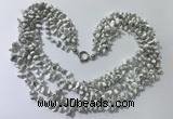 CGN730 19.5 inches stylish 6 rows white howlite chips necklaces