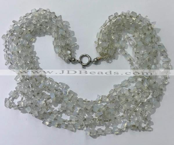 CGN745 19.5 inches stylish 8 rows opal chips necklaces