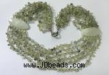 CGN758 20 inches stylish 6 rows prehnite chips necklaces